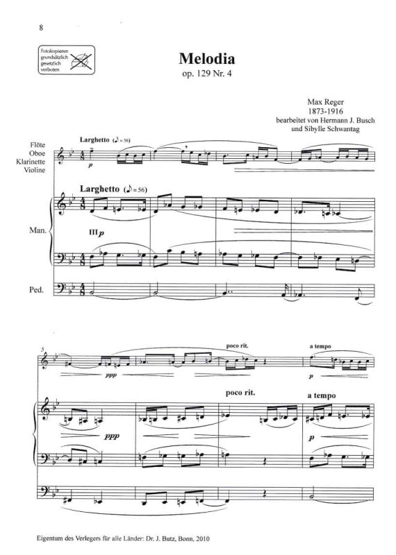 Max Reger Melodia